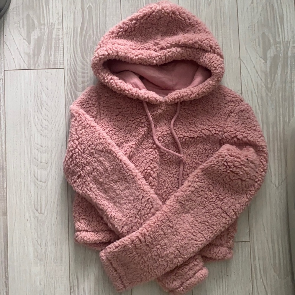 Soft fluffy crop hoodie